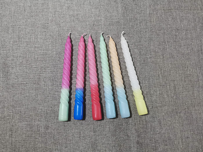 wholesale gradient color dinner spiral candle AlliteRadiance Candle