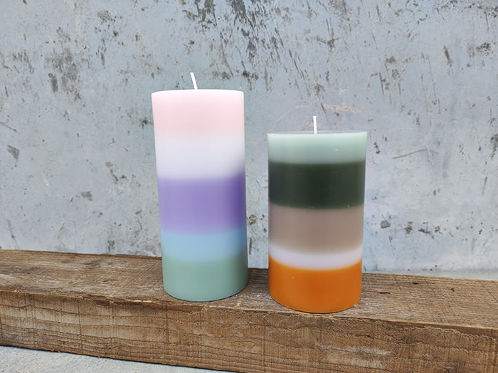 wholesale metallic paint effect pillar candles AlliteRadiance Candle