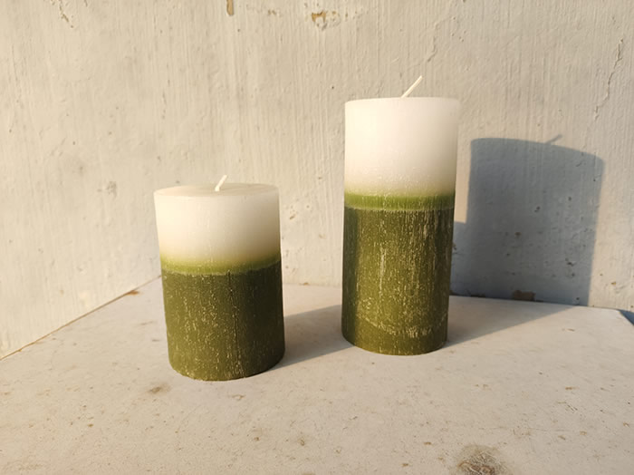 custom color layered design pillar candles manufacture Allite